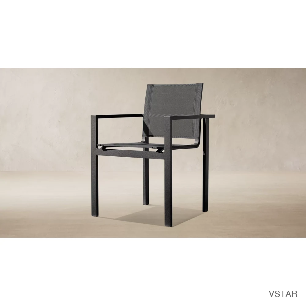 Aegean Aluminum & Mesh Stacking Dining Armchair-01
