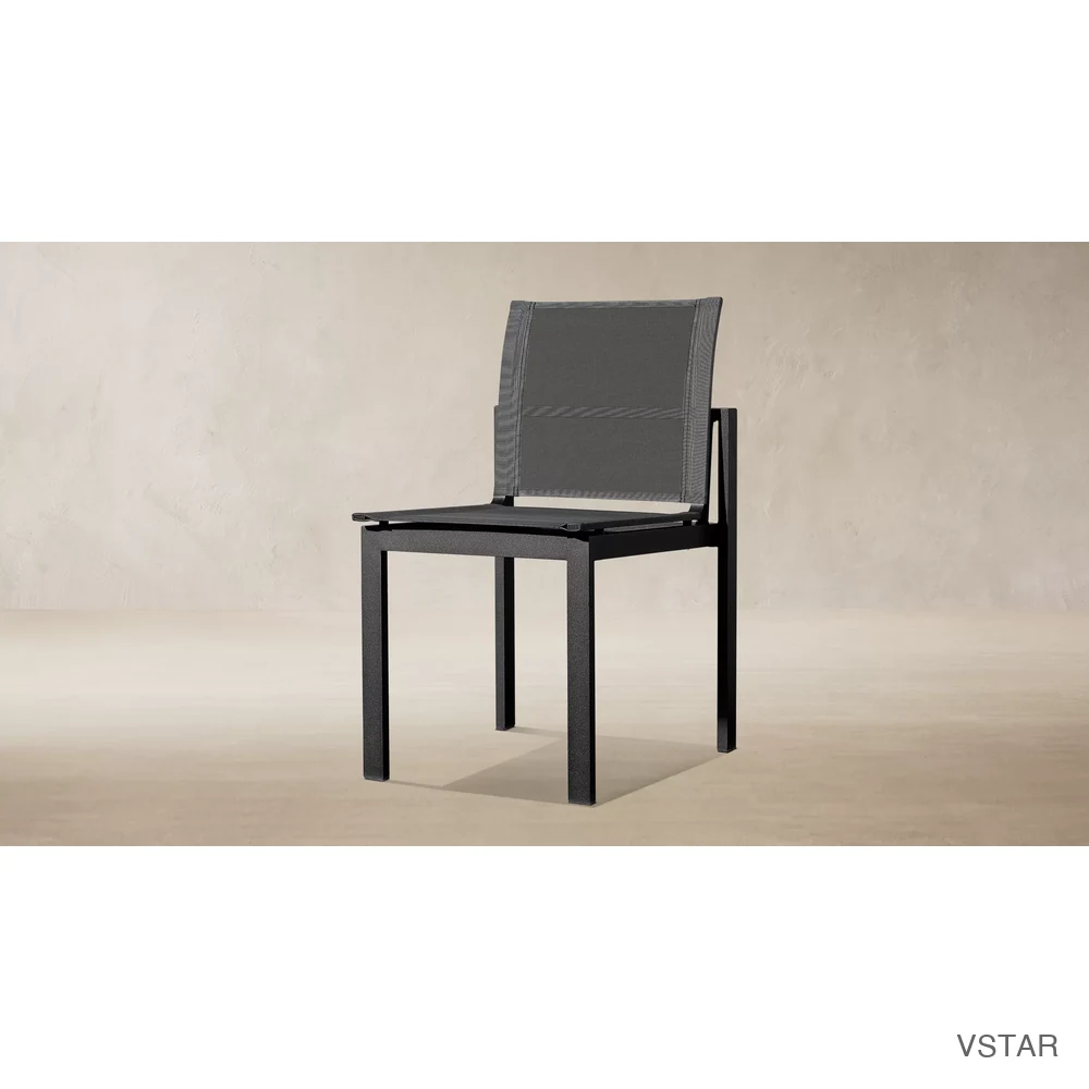 Aegean Aluminum & Mesh Stacking Dining Side Chair-01