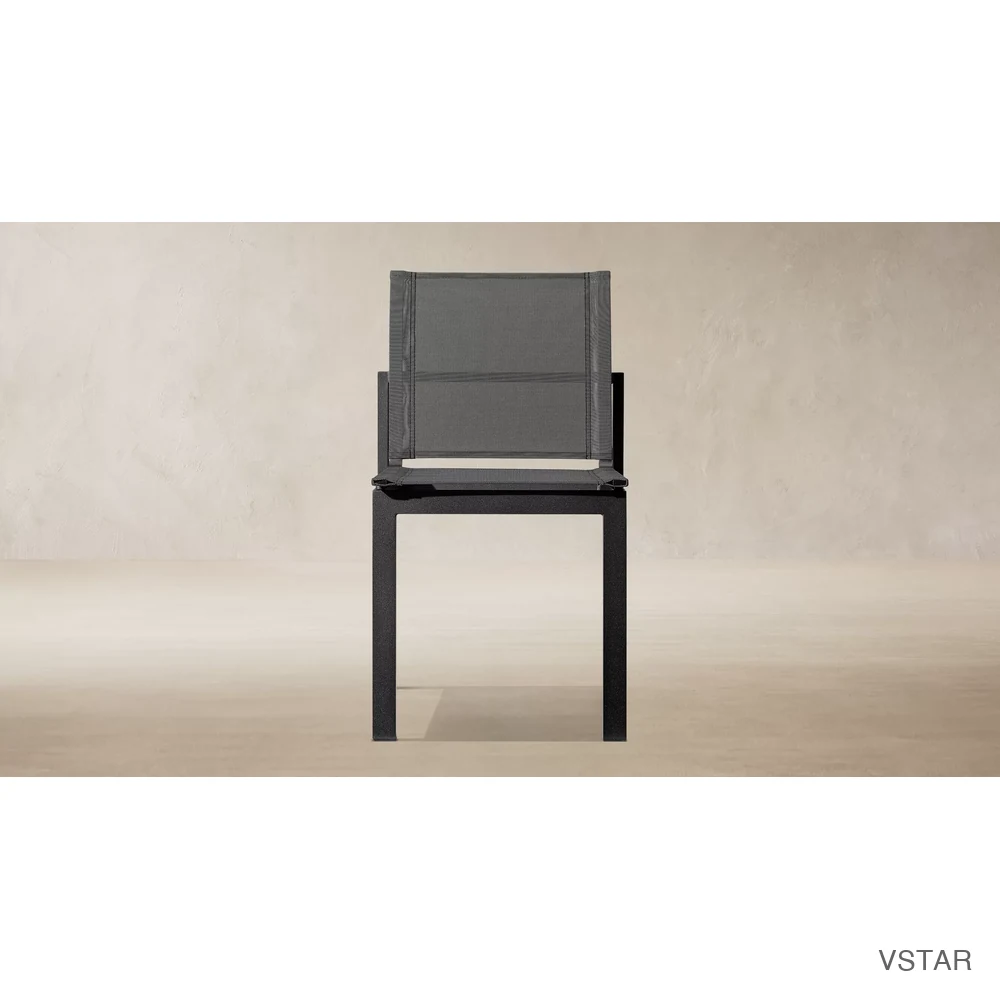 Aegean Aluminum & Mesh Stacking Dining Side Chair-02