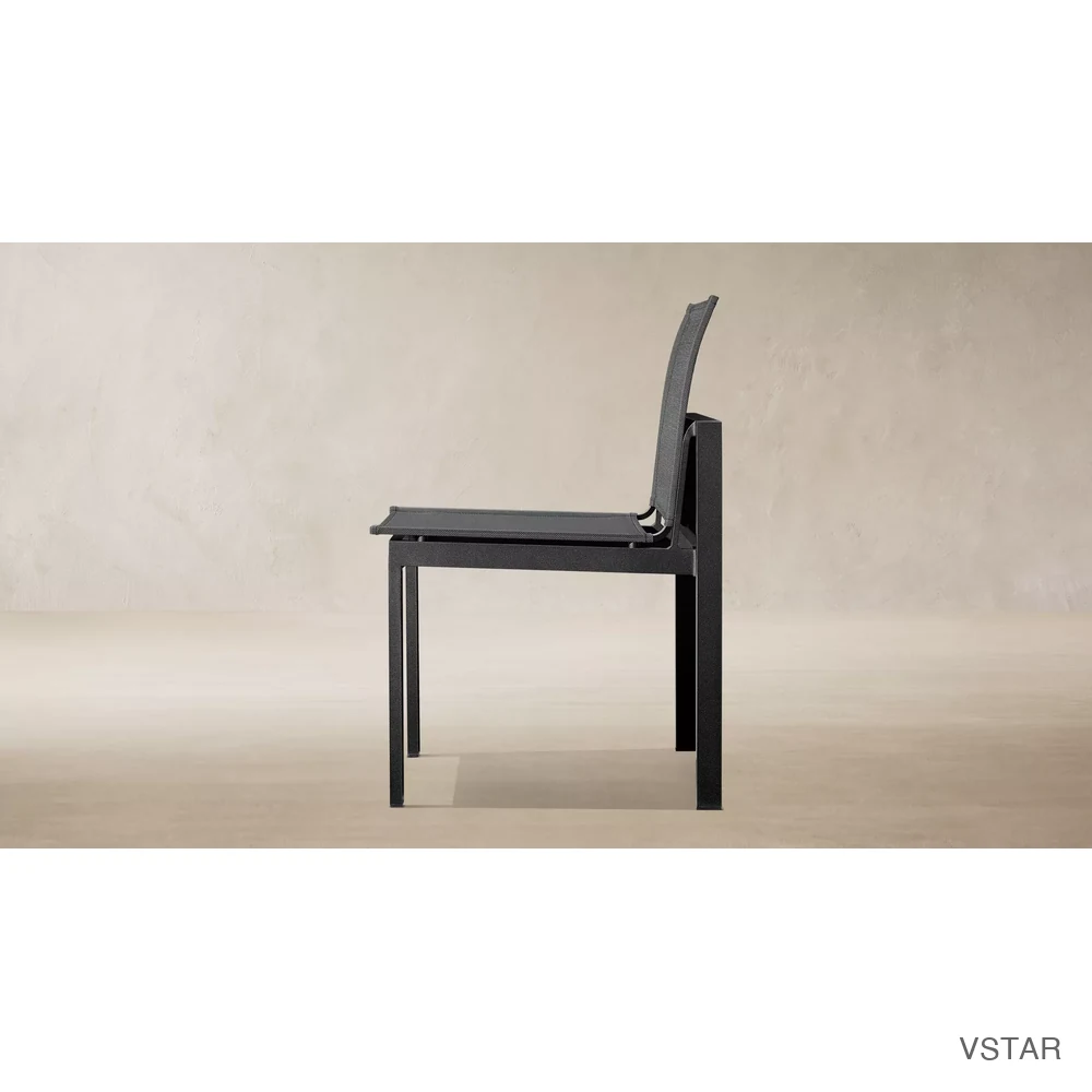 Aegean Aluminum & Mesh Stacking Dining Side Chair-03