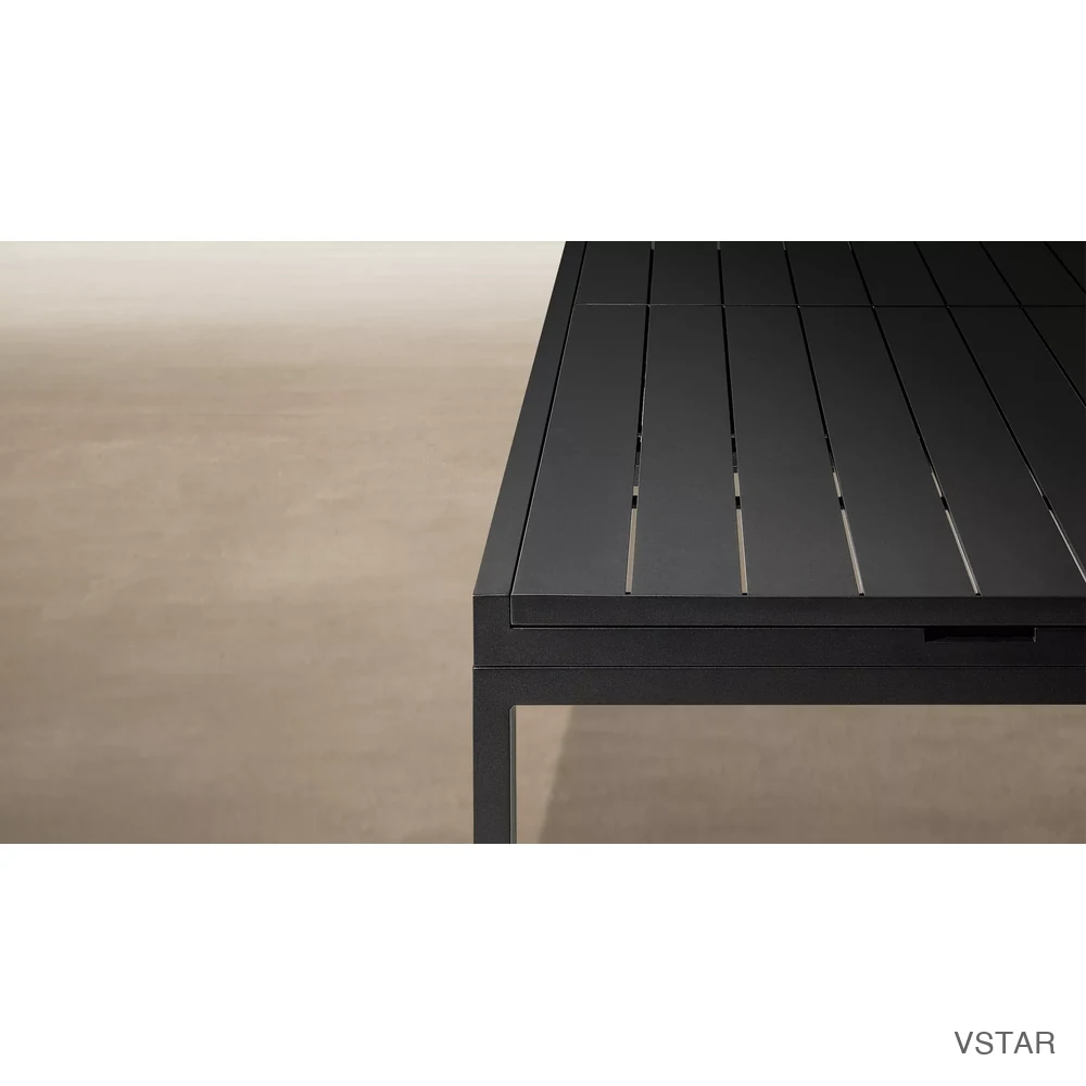 Aegean Aluminum Rectangular Extension Dining Table-02