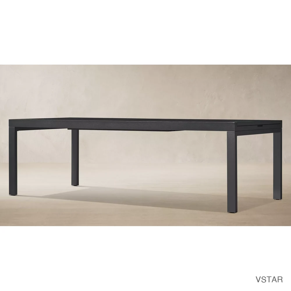 Aegean Aluminum Rectangular Extension Dining Table-03