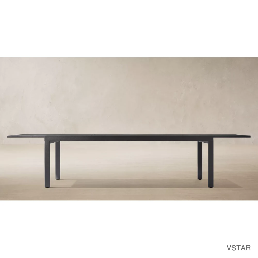 Aegean Aluminum Rectangular Extension Dining Table-04