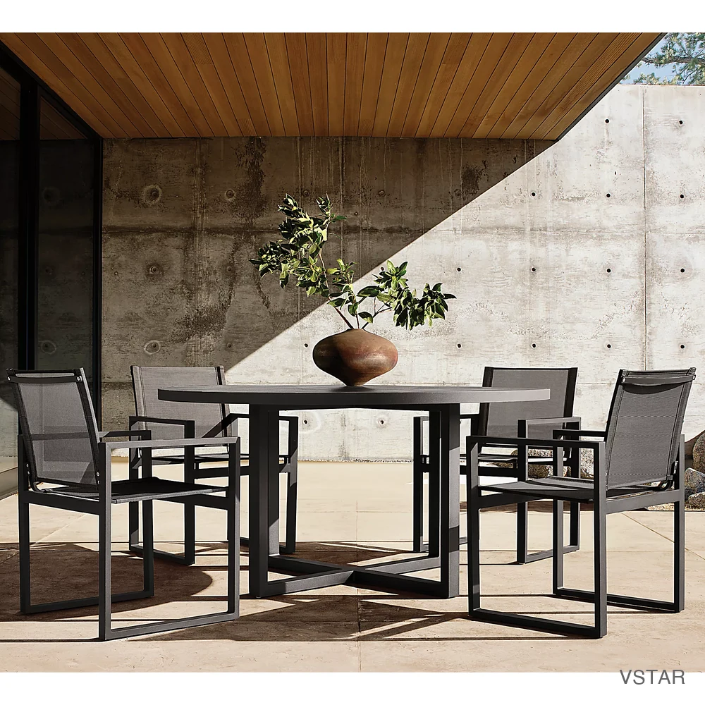 Aegean Aluminum Round Dining Table-04