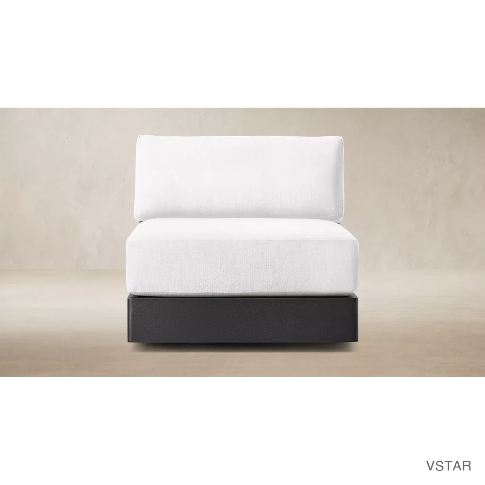Maya Aluminum Modular Armless Swivel Lounge Chair-02