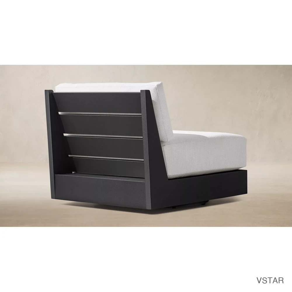 Maya Aluminum Modular Armless Swivel Lounge Chair-03