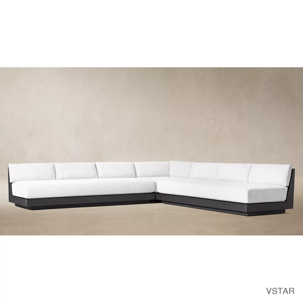 Maya Aluminum Modular L-Sectional with Corner Chair-02