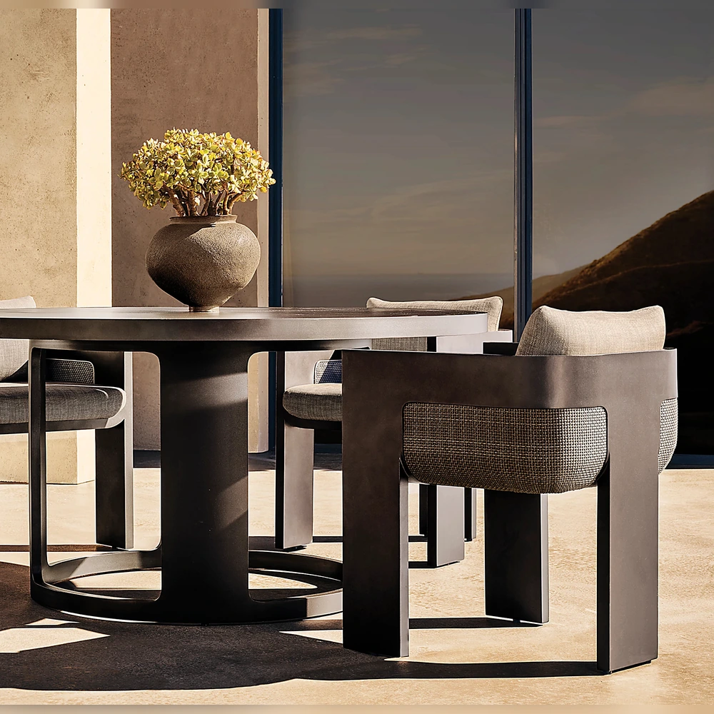 Sedona Cane Aluminum Dining Armchair (4)