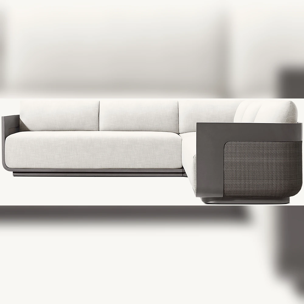 Sedona Cane Aluminum Right-Arm L-Sectional (1)