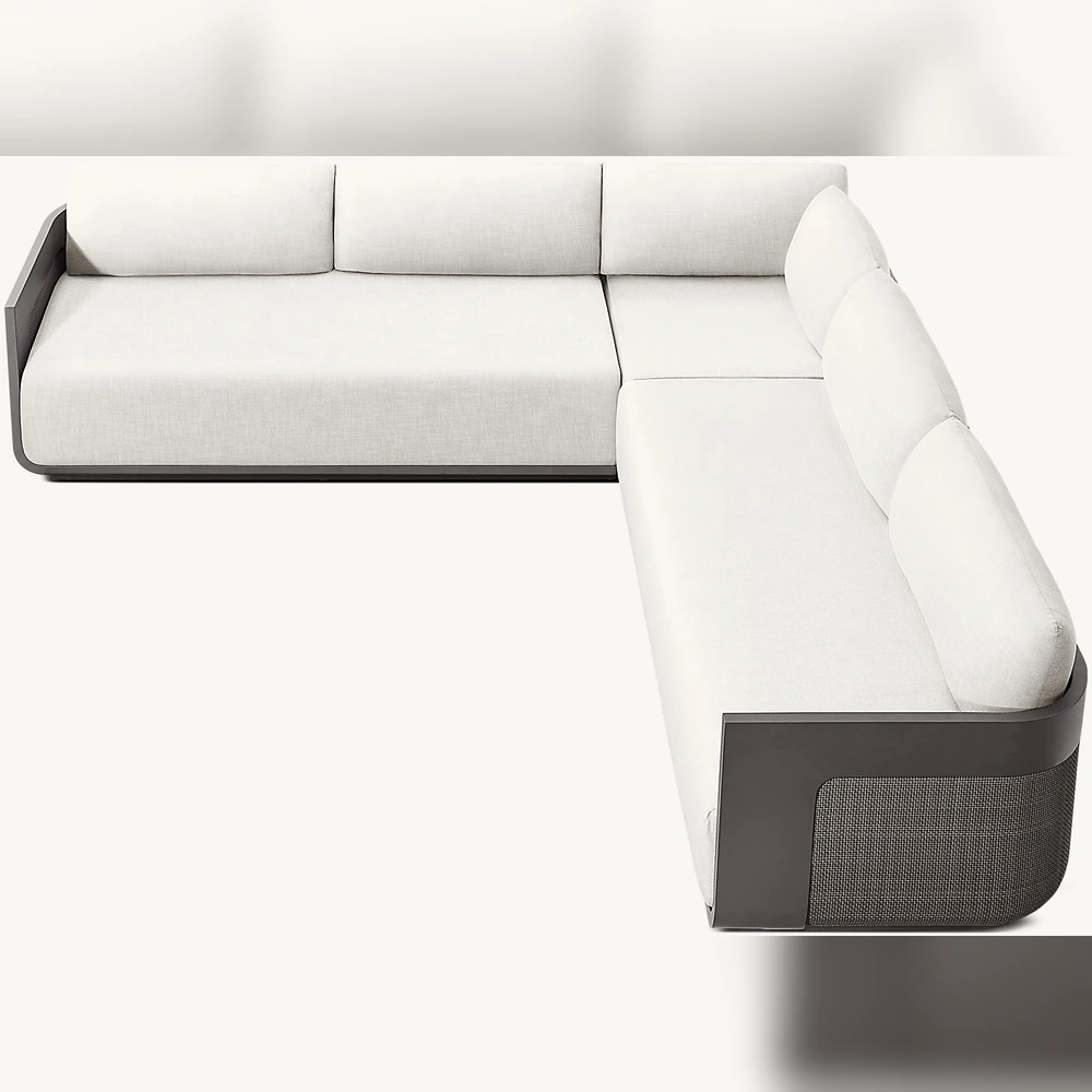 Sedona Cane Aluminum Right-Arm L-Sectional (2)