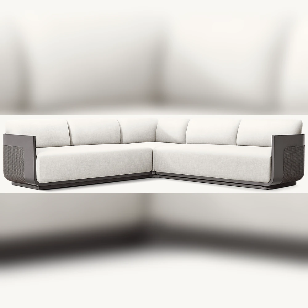 Sedona Cane Aluminum Right-Arm L-Sectional (3)