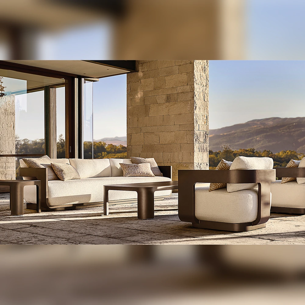 Sedona Aluminum Rectangular Coffee Table (3)