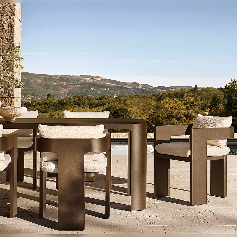 Sedona Aluminum Rectangular Dining Table (3)