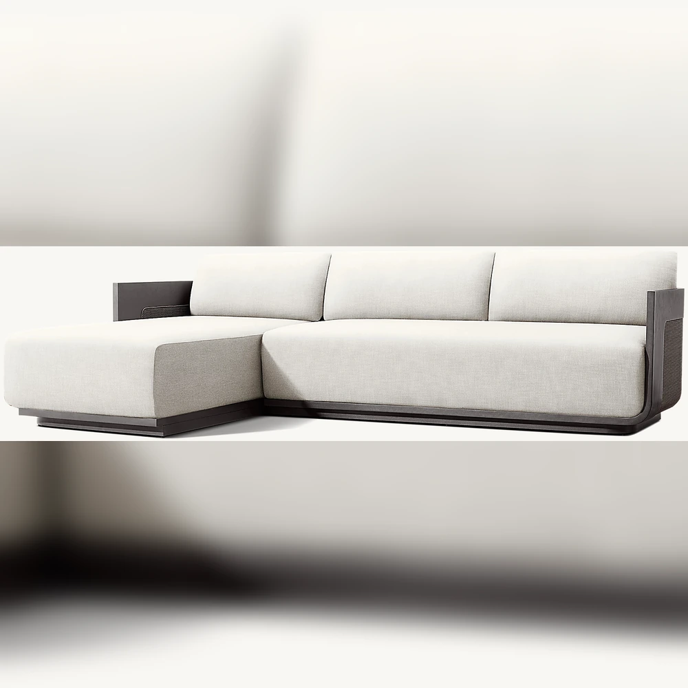Sedona Cane Aluminum Left-Arm Chaise Sectional (1)