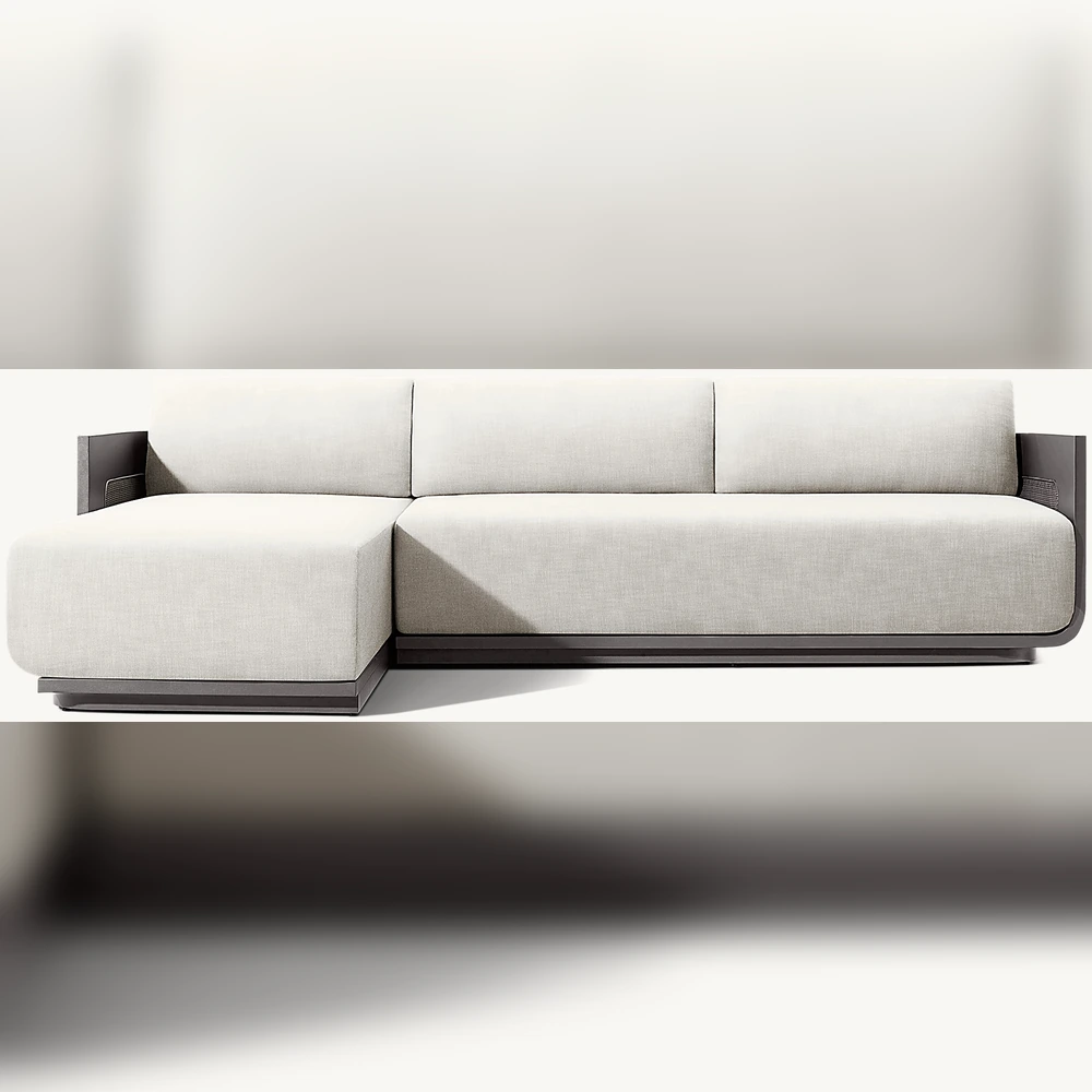 Sedona Cane Aluminum Left-Arm Chaise Sectional (2)