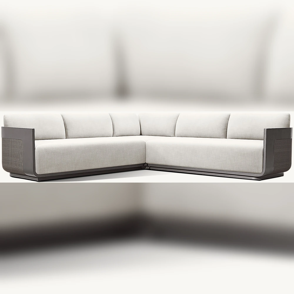 Sedona Cane Aluminum Left-Arm L-Sectional (1)