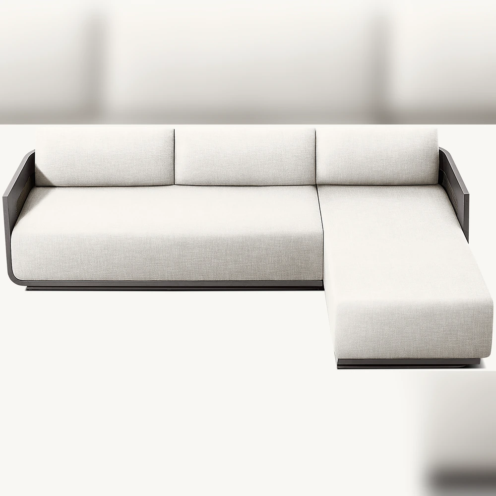 Sedona Cane Aluminum Right-Arm Chaise Sectional (2)